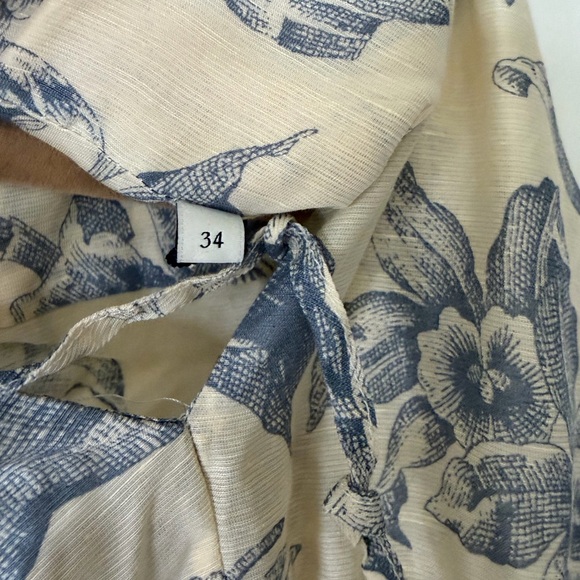 SANDRO Josella Blue Floral Dress Size 34 - Picture 6 of 8